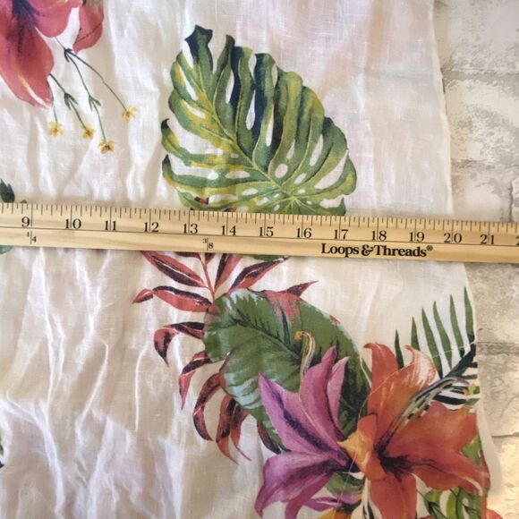 Lungo Larno White Floral Linen Sleeveless Slits Summer Boho Midi Dress S (Flaws) - Picture 7 of 10